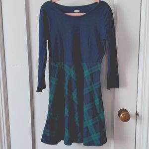 Old Navy dress; Size S (6-7); Navy blue and emerald green